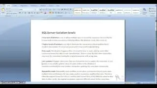 Sql Server Isolation levels Part1