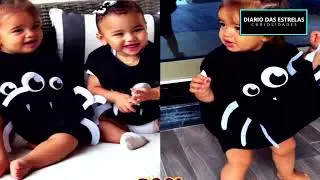 FILHA DE BRUNA BIANCARDI E NEYMAR JR ENCANTA AO SURGIR FANTASIADA PARA O HALLOWEEN