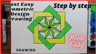 Most easy Geometric Design Drawing - Geometric Square patterns Drawing 