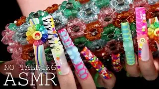 ASMR 1hr XXL Nails 💅 on Bags 👜 (🎧 NO TALKING | scratching, tapping)