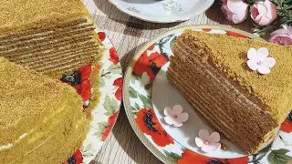 🍯 Медовый торт «Рыжик»-один из самых вкусных и простых тортиком!