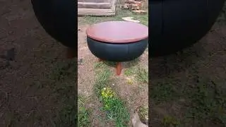 Coffee table using waste tyre #coffeetable #wastematerialcraft #usedtyrecraft