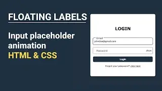 How To Make Floating Placeholder With HTML And CSS Coding |  Project no 2 #videos #education #part