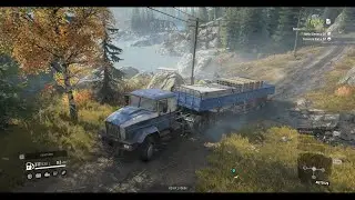 Snow Runner - Ten Hut - deliver metal beams and concrete slab to the drummond bridge part 1