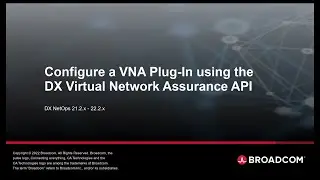 Configure a VNA Plug-In using the DX Virtual Network Assurance API