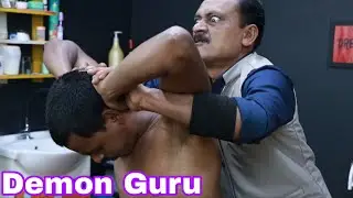 Demon Guru The Big Eyes Barber Body Cracking Massage ASMR | Neck Crack Ear Crack Body Crack Massage