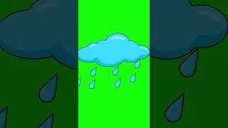 🆓 Free Green Screen 🟢 Chroma key ⛆ CARTOON RAIN CLOUD Effect Animation  #greenscreen #chromakey