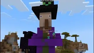 City of Lydia. Giant witch and zombified piglins vs AlexPro and Vivi in Minecraft
