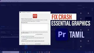 How To Fix Essential Graphics Crash in Adobe Premiere Pro CC | Tamil