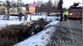 Young woman flips mercedes on Byrns Road.