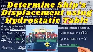 Determine Ship's Displacement Using Hydrostatic Table ll Displacement ll Lightweight ll Deadweight