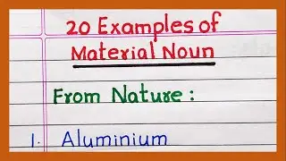 Examples of Material Noun | 10 | 20 Examples of Material Noun in English