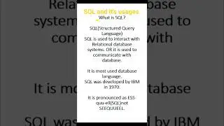 What is SQL and it's usages |SQL for beginners#oracle #sql  #viral#shortvideo#shorts #viralvideo