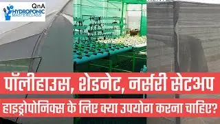 हाइड्रोपोनिक फार्म के लिए पॉलीहाउस, ग्रीन नेट या नर्सरी सेटअप से हमें क्या उपयोग करना चाहिए?