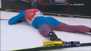 Skiing. Ustyugov. Victory in the Tour de Ski. Val di Fiemme. Pursuit up the mountain. 9 km.
