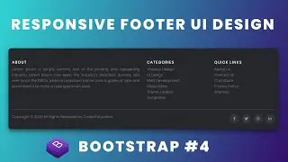 How to Create Responsive Footer in Html CSS and Bootstrap 4 | Responsive Footer Bootstrap 4 Tutorial