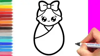 Как нарисовать ребенка | рисунок и раскраска для детей | Сhild drawing and coloring | Simple drawing