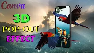 Create 3D flying parrots pop out effect in Canva     #canva #canvatutorial