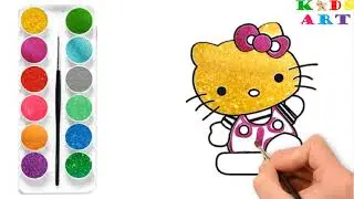 Glitter Kitty coloring pages - How to draw and paint - Kids Art