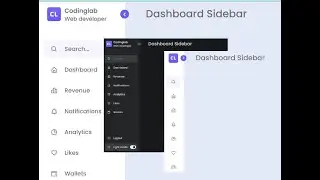 responsive sidebar menu in html css & javascript dark/light mode