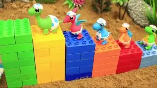 It's too hot, cute little dinosaurs are swimming #dinosaur 🦖🦖🦕