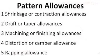 MANUFACTURING AND PRODUCTION ENGINEERING METAL CASTING LECTURE 2 : PATTERN ALLOWANCES
