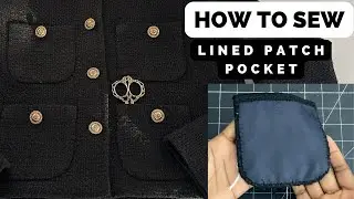 How to sew a lined patch pocket | Handmade patch pocket | tweed jacket patch pocket