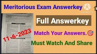 Meritorious paper Answerkey 11 june 2023 #answerkey meritorious exam 11-6-23 #meritorious solution