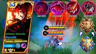 MOOTOON THANK YOU FOR THIS ONE SHOT RED BUILD!! | TOP GLOBAL DYRROTH | DYRROTH BEST BUILD 2023