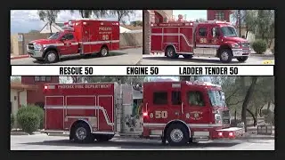 Engine 50, Rescue 50 & Ladder Tender 50 Responding [Phoenix Fire Department]