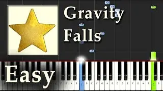 Gravity Falls - Theme - Piano Tutorial Easy - Synthesia - How To Play