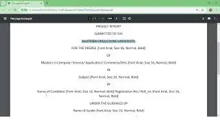 Title page format in Research Work Project