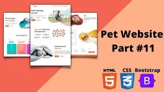 Pet Website - How To Make Website Using HTML & CSS Step by Step | Dogs & Cat Section