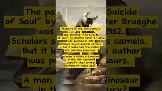 A man is riding a dinosaur in the 16th century? #history #dinosaur #painting #shortsvideo