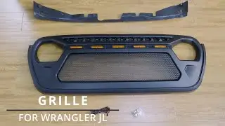 Musting style Grill with amber light for Jeep Wrangler JL & Gladiator