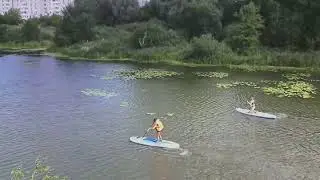 SUP серферы на реке Пехорка, Балашиха