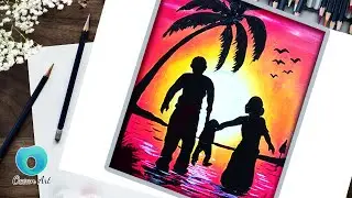 🥰 Maa Papa Duniya Meri 🥰  | Oil Pastel drawing #shorts