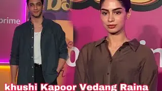 When Khushi Kapoor Meet Bff Vedang Raina At Call Me Bae Movie Screening in Mumbai