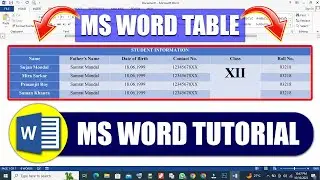 MS Word Table Tutorial with How to Create and Format Table in Microsoft Word | MS Word Tutorial