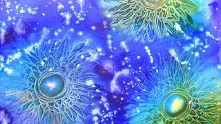 Stunning Backgrounds with Brusho Crystals,  Brusho watercolor Galaxy painting