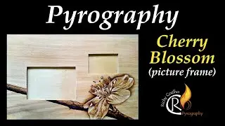 Pyrography – Cherry Blossom frame