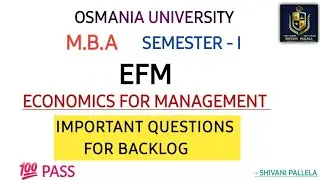 EFM || ECONOMICS FOR MANAGEMENT || IMPORTANT QUESTIONS FOR BACKLOG || MBA SEM 2 ||@shivanipallela