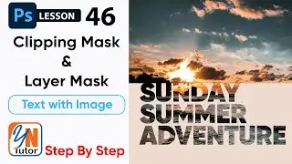 How To Place an Image in text in Photoshop Exercise No. 46 | YN Tutor | photoshop tutorials