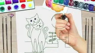 How to draw a basic cat sitting.