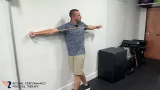 thoracic rotations on wall with band