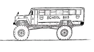 How to draw a Monster Truck School Bus