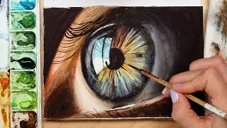 Realistic Closeup Eye Watercolor Painting Tutorial