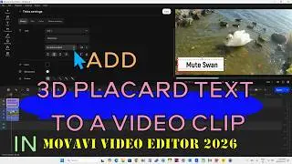 Add  3D Placard text to a video clip in Movavi Video Editor 2026