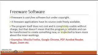 Open Source Software, Commercial Software, Freeware Software, Shareware Software, Proprietary Soft.