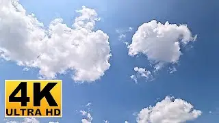 Blue Sky and Clouds Screen Saver (No sound) 2 Hours 4K UHD